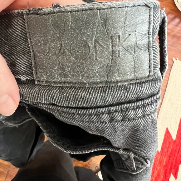 Monki Black Denim Jean Shorts - Picture 3 of 4